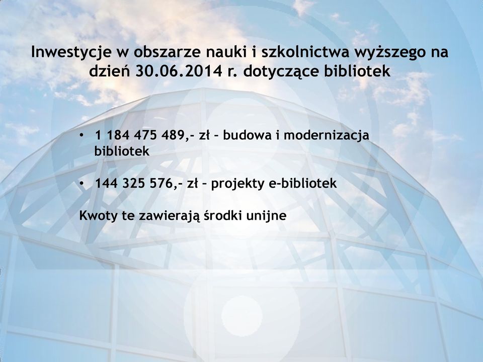 dotyczące bibliotek 1 184 475 489,- zł budowa i