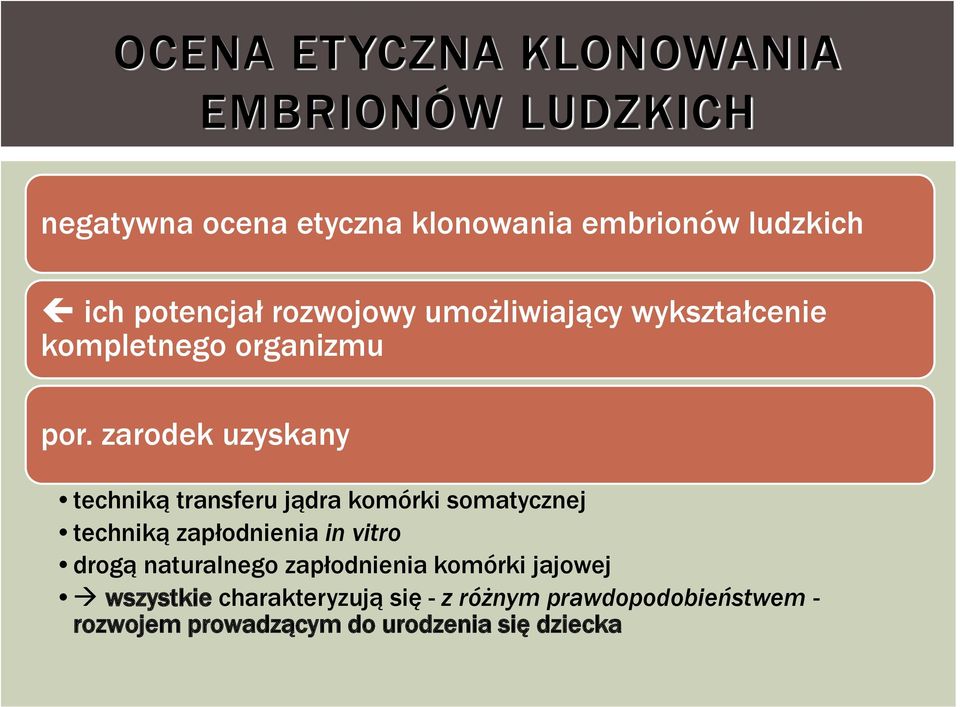 zarodek uzyskany techniką transferu jądra komórki somatycznej techniką zapłodnienia in vitro drogą