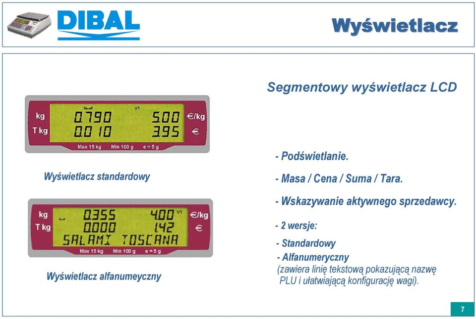 - Wskazywanie aktywnego sprzedawcy.