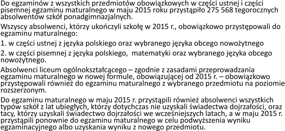 w części pisemnej z języka polskiego, matematyki oraz wybranego języka obcego nowożytnego.