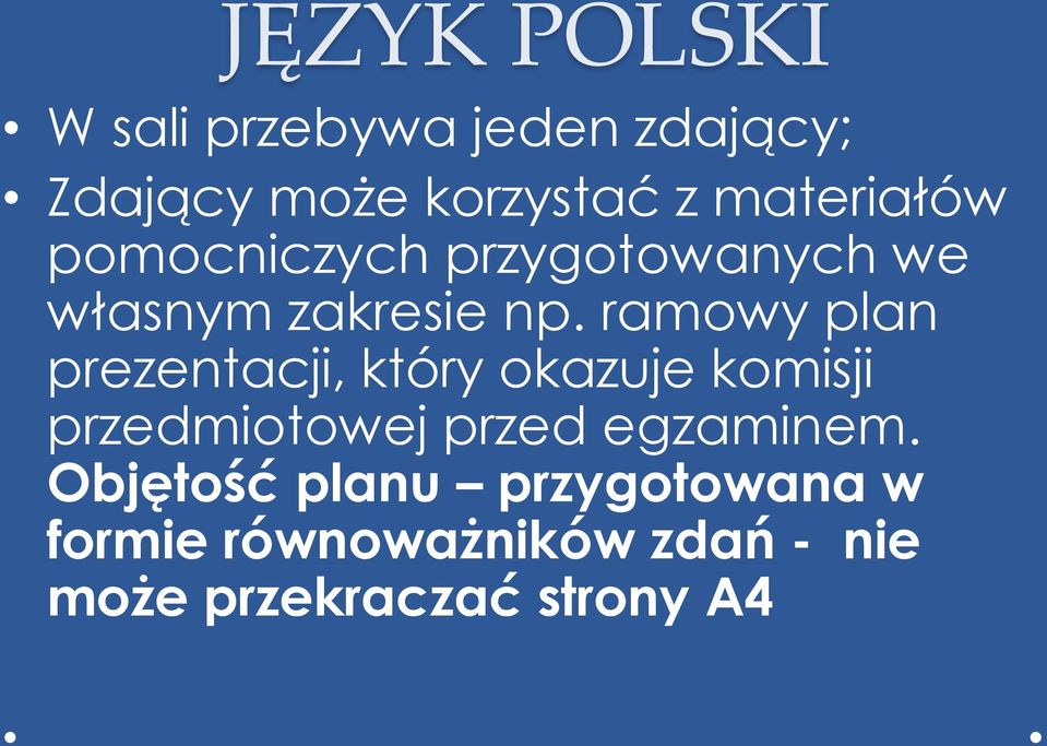 ramowy plan prezentacji, który okazuje komisji przedmiotowej przed