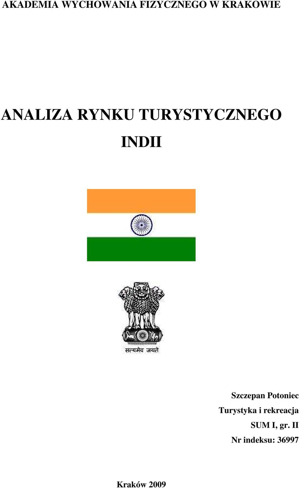 INDII Szczepan Potoniec Turystyka i