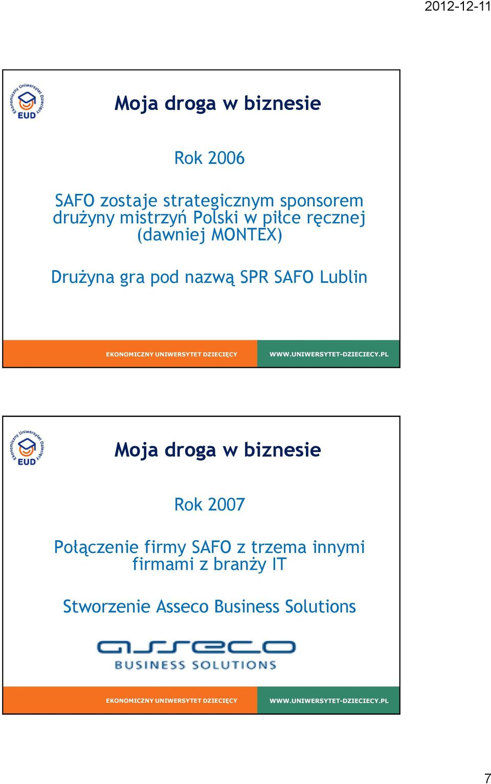 pod nazwą SPR SAFO Lublin Rok 2007 Połączenie firmy SAFO z