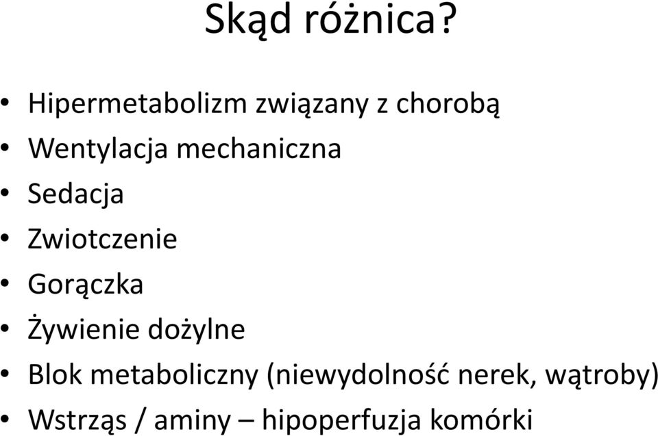 mechaniczna Sedacja Zwiotczenie Gorączka Żywienie