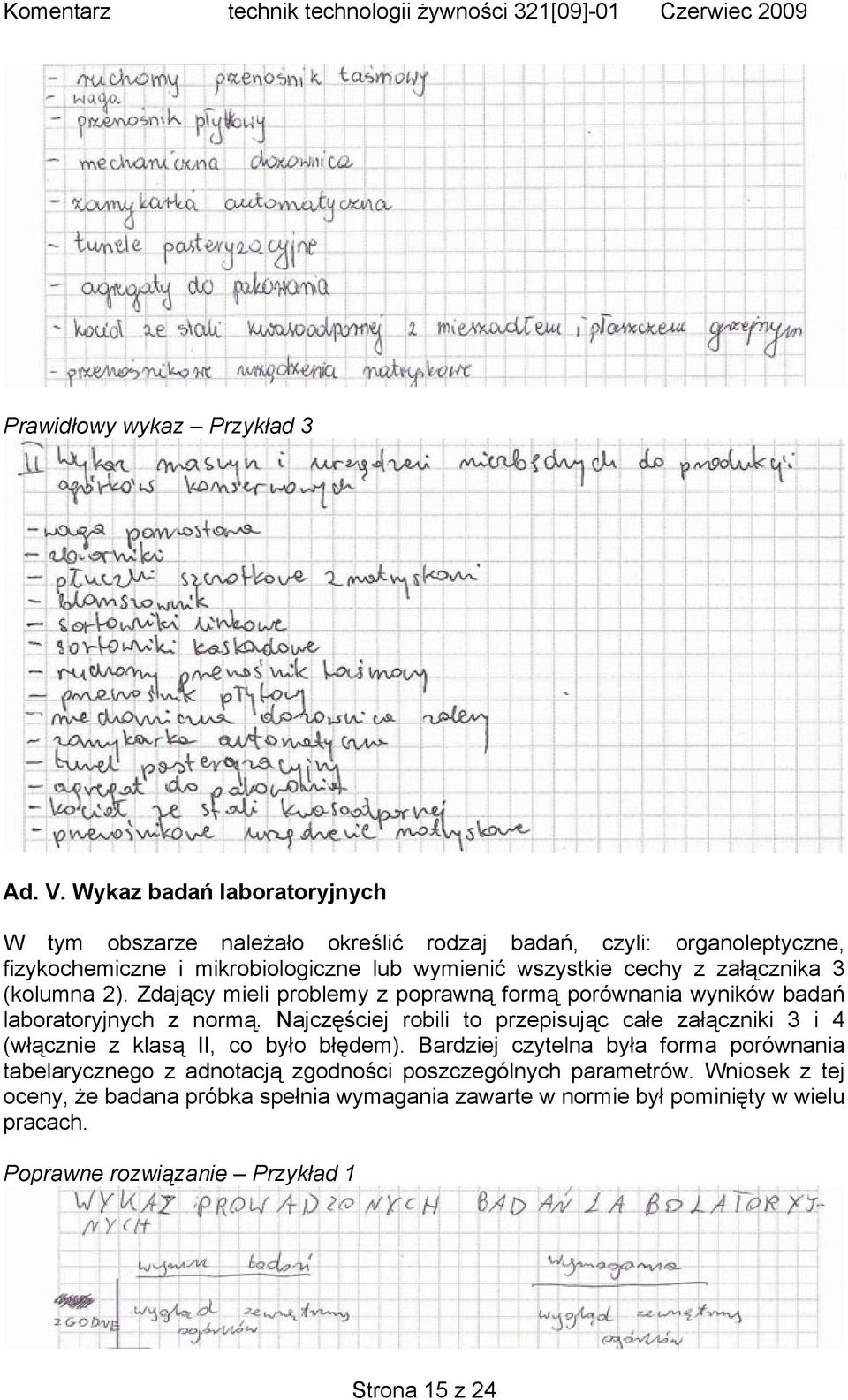 załącznika 3 (kolumna 2). Zdający mieli problemy z poprawną formą porównania wyników badań laboratoryjnych z normą.