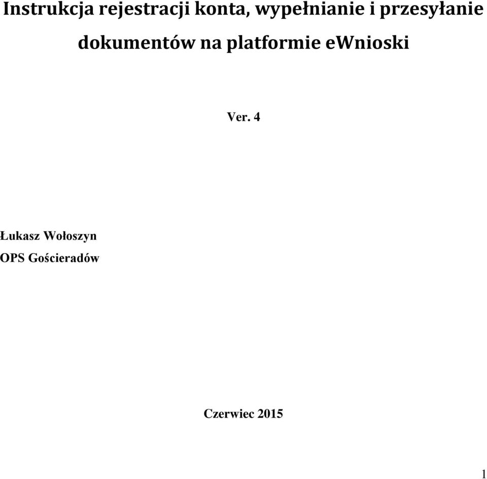 dokumentów na platformie ewnioski