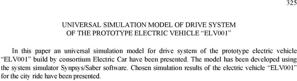 Electric Car have been presented.