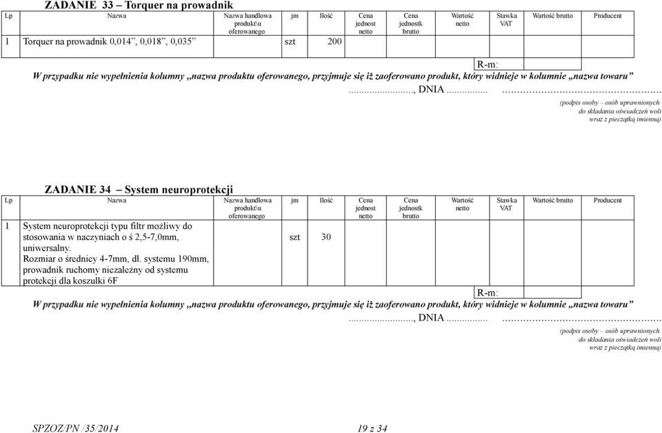 w naczyniach o ś 2,5-7,0mm, uniwersalny. Rozmiar o średnicy 4-7mm, dł.