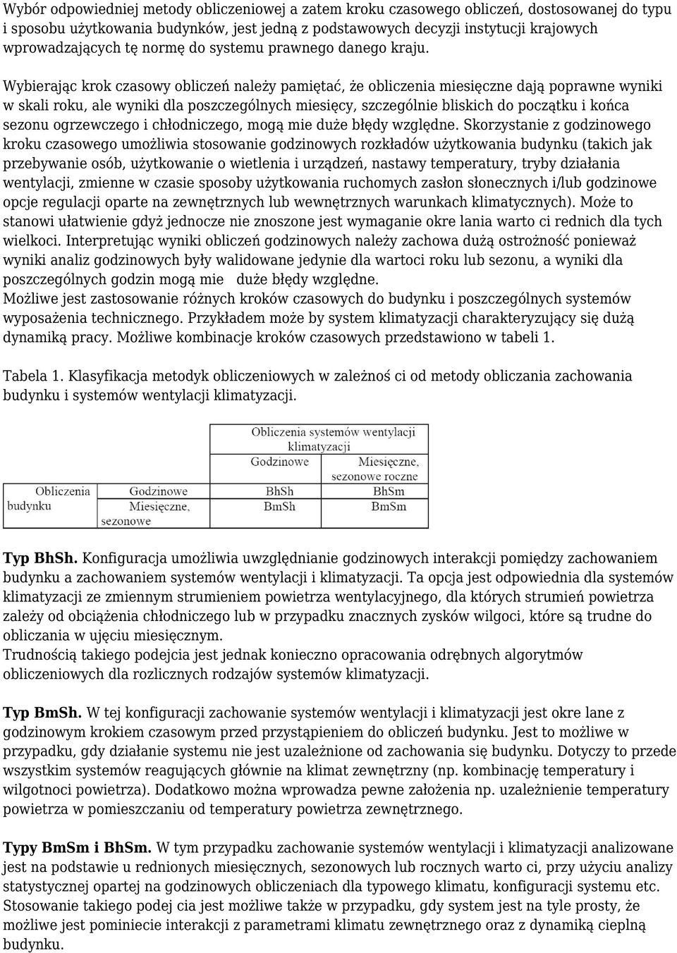 Wybierając krok czasowy obliczeń należy pamiętać, że obliczenia miesięczne dają poprawne wyniki w skali roku, ale wyniki dla poszczególnych miesięcy, szczególnie bliskich do początku i końca sezonu