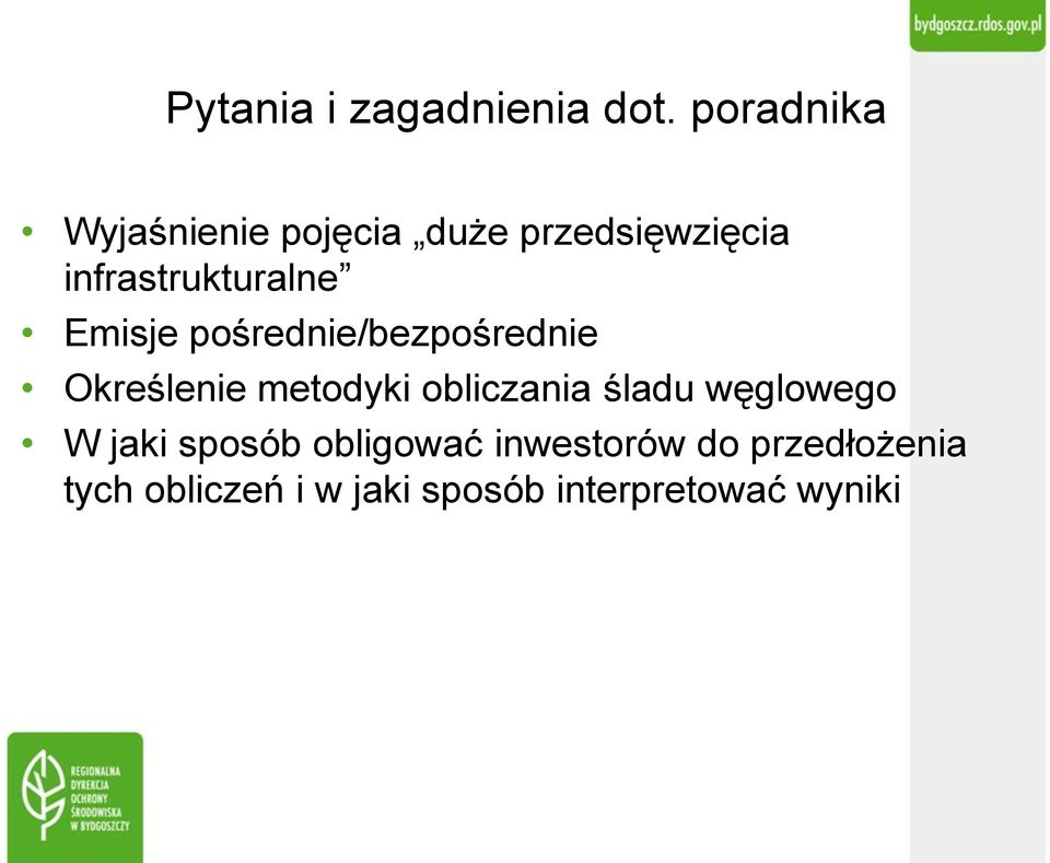 Emisje pośrednie/bezpośrednie Określenie metodyki obliczania śladu