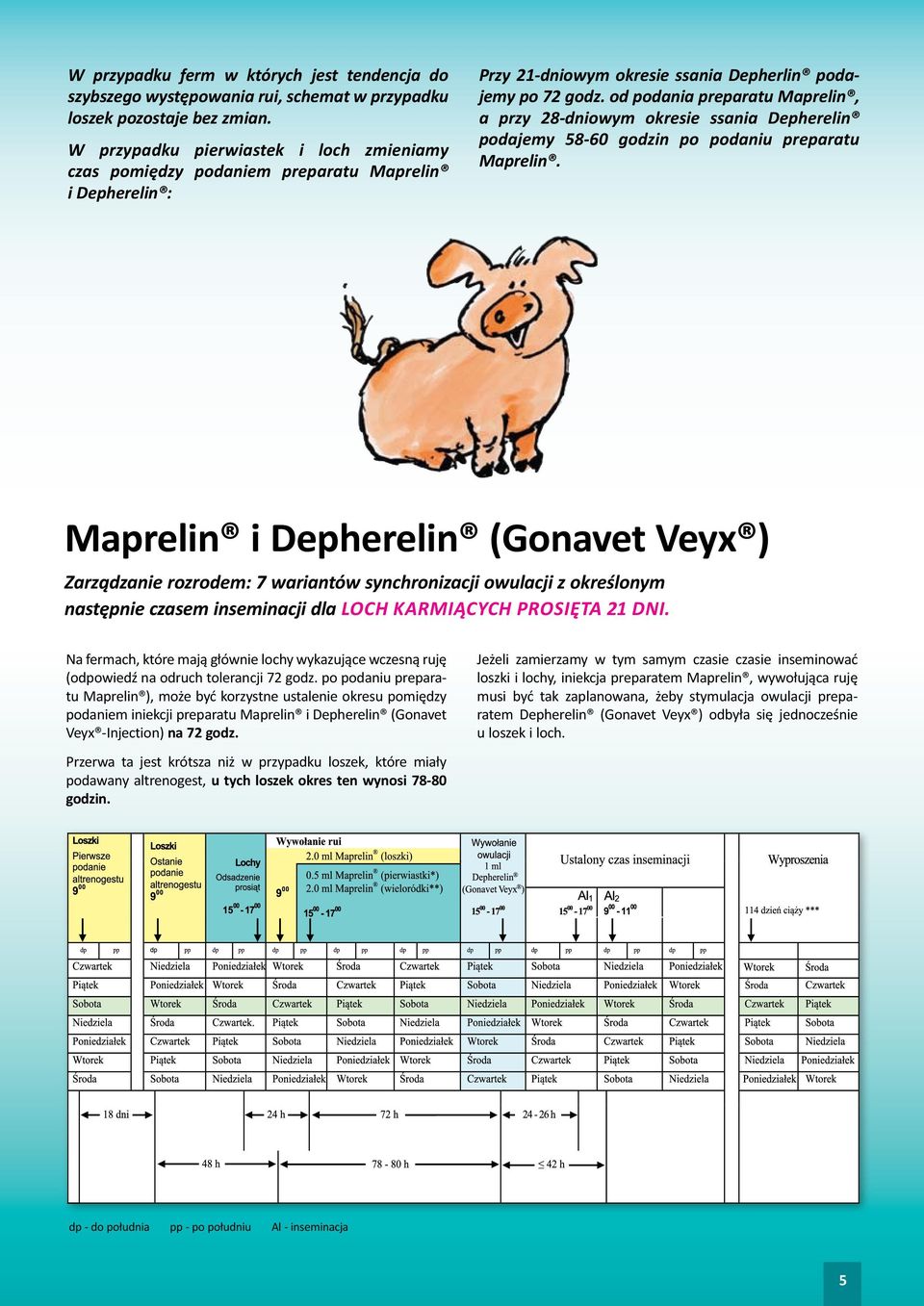 od podania preparatu Maprelin, a przy 28-dniowym okresie ssania Depherelin podajemy 58-60 godzin po podaniu preparatu Maprelin.