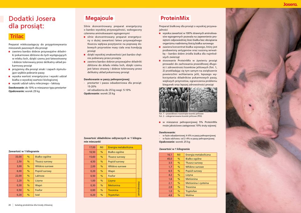 energetyczna i wysoki udział białka o wysokiej wartości biologicznej wysoki udział cukru mlecznego laktozy Dawkowanie: do 10% w mieszance typu prestarter Megajoule Silnie skoncentrowany preparat
