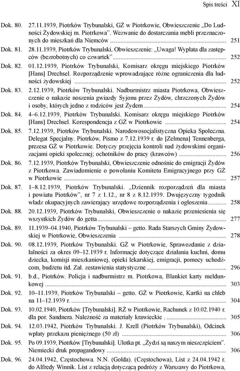1939, Piotrków Trybunalski, Komisarz okręgu miejskiego Piotrków [Hans] Drechsel. Rozporządzenie wprowadzające różne ograniczenia dla ludności żydowskiej... 252 Dok. 83. 2.12.