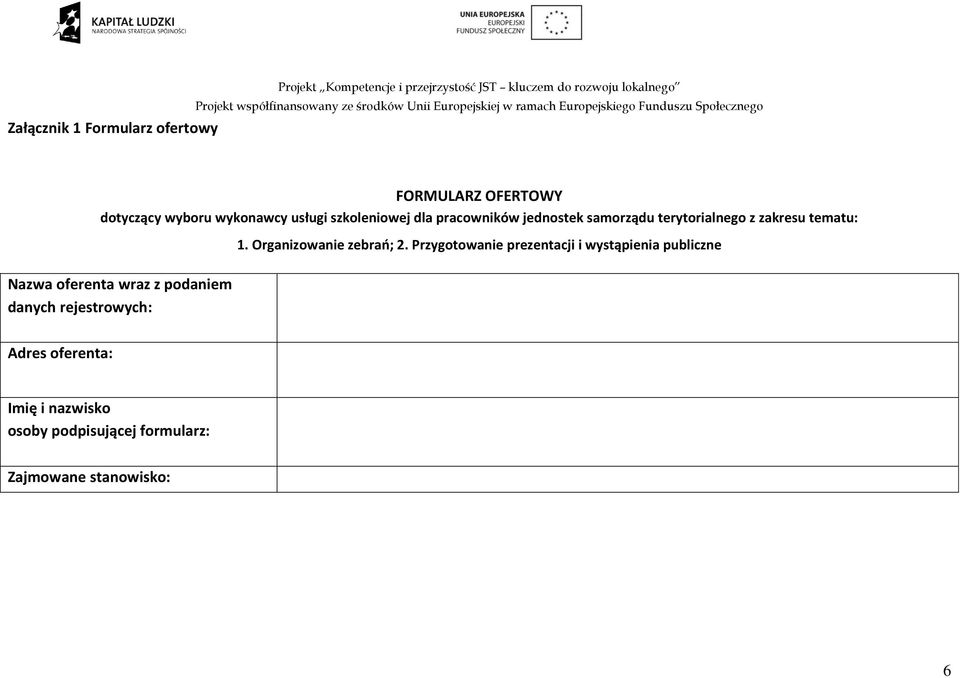 zakresu tematu: 1. Organizowanie zebrań; 2.