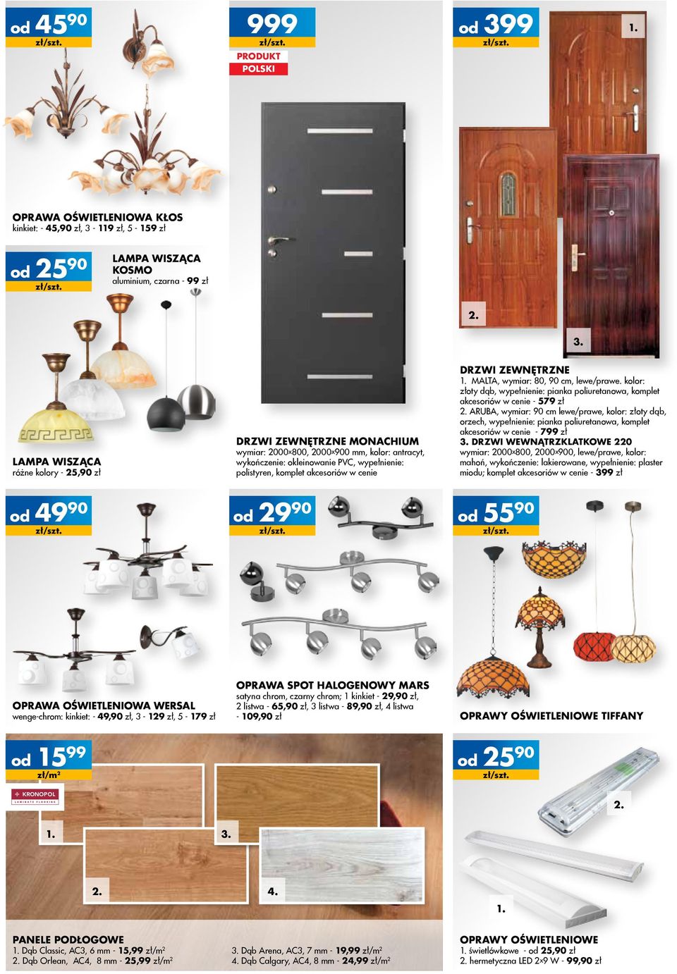 119 zł, 5-159 zł 25 90 Lampa wisząca KOSMO aluminium, czarna - 99 zł 2. 3.