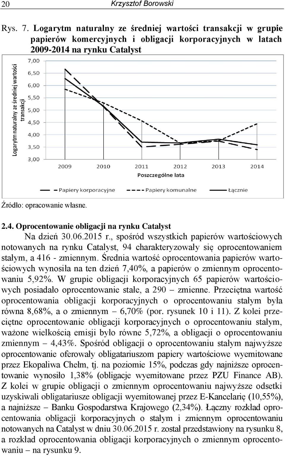 06.2015 r., spośród wszystkich papierów wartościowych notowanych na rynku Catalyst, 94 charakteryzowały się oprocentowaniem stałym, a 416 - zmiennym.