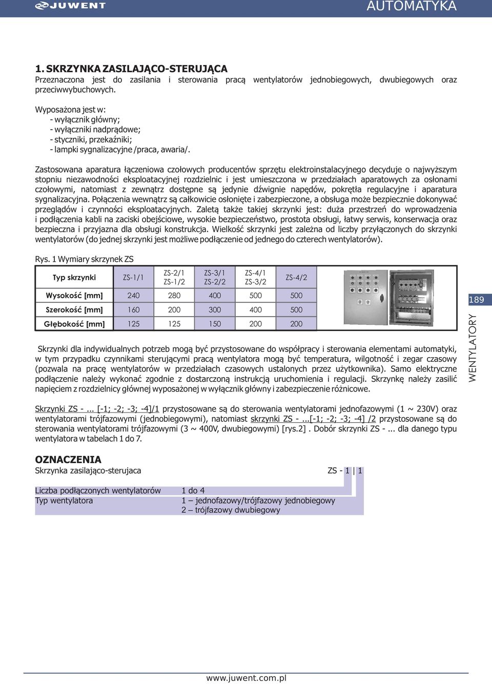 Zastosowana aparatura ³¹czeniowa czo³owych producentów sprzêtu elektroinstalacyjnego decyduje o najwy szym stopniu niezawodnoœci eksploatacyjnej rozdzielnic i jest umieszczona w przedzia³ach