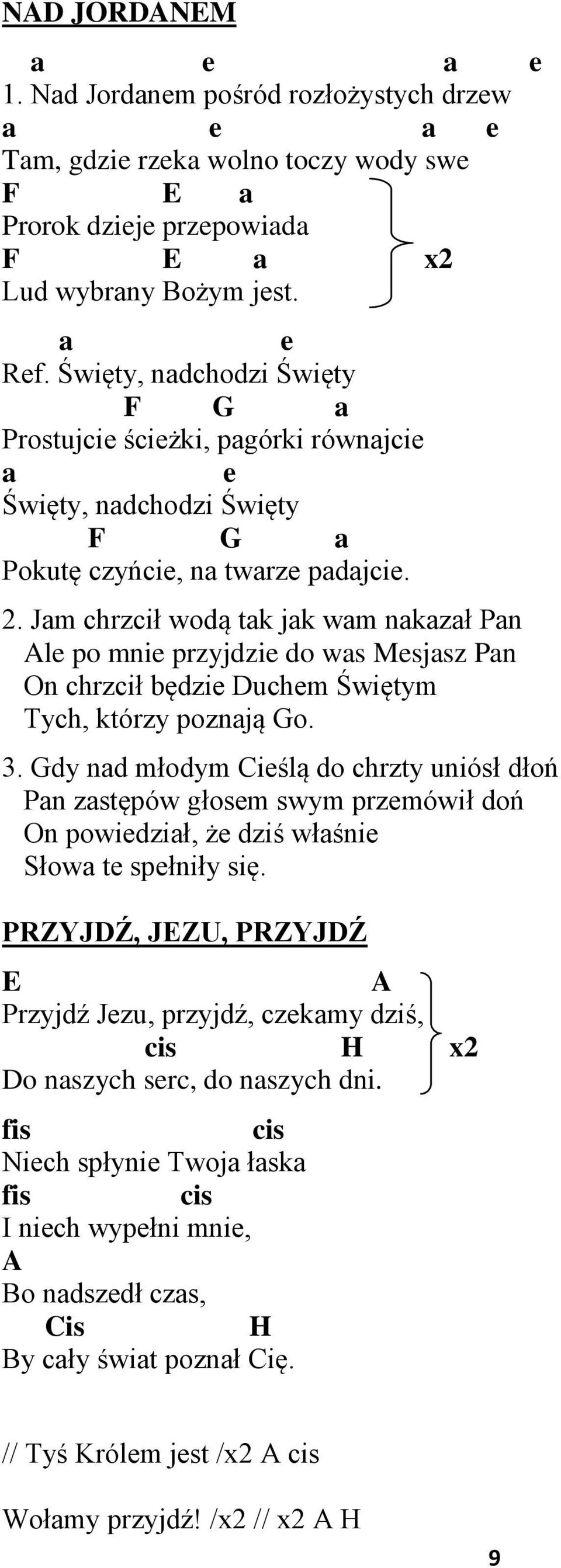 Jm chrzcił wodą tk jk wm nkzł Pn l po mni przyjdzi do ws Msjsz Pn On chrzcił będzi uchm Świętym Tych, którzy poznją o. 3.