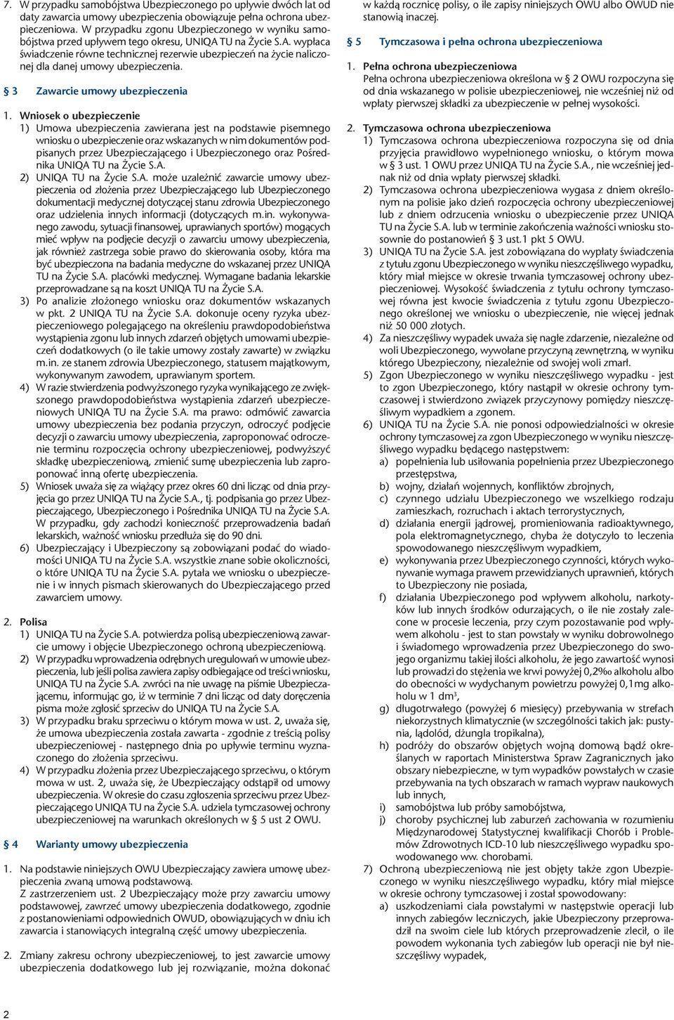 3 Zawarcie umowy ubezpieczenia 1.