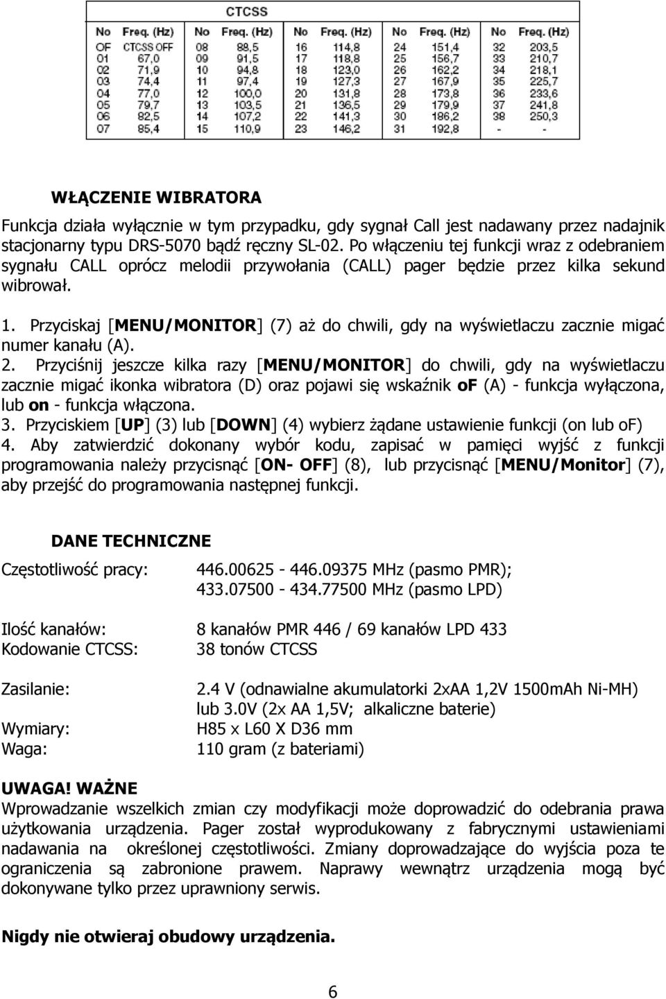 Przyciskaj [MENU/MONITOR] (7) aż do chwili, gdy na wyświetlaczu zacznie migać numer kanału (A). 2.