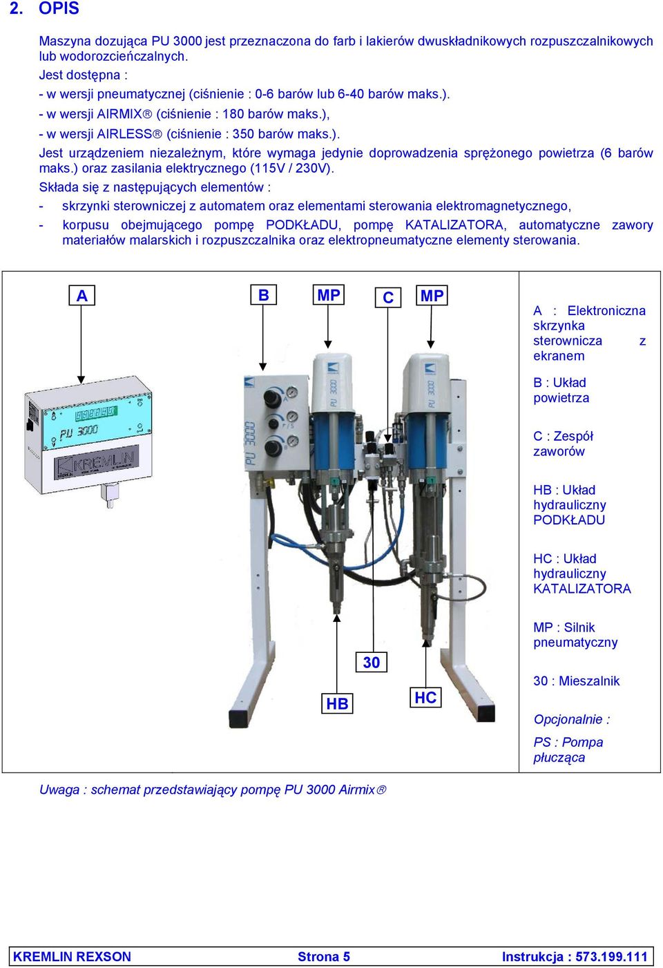 ) oraz zasilania elektrycznego (115V / 230V).