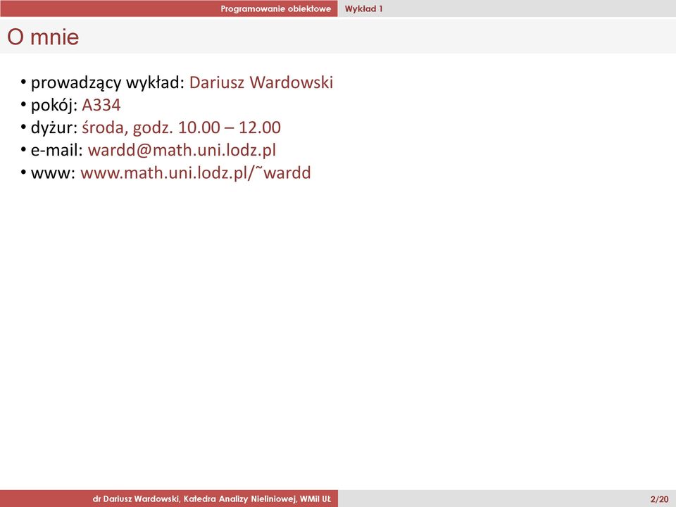 00 e-mail: wardd@math.uni.lodz.