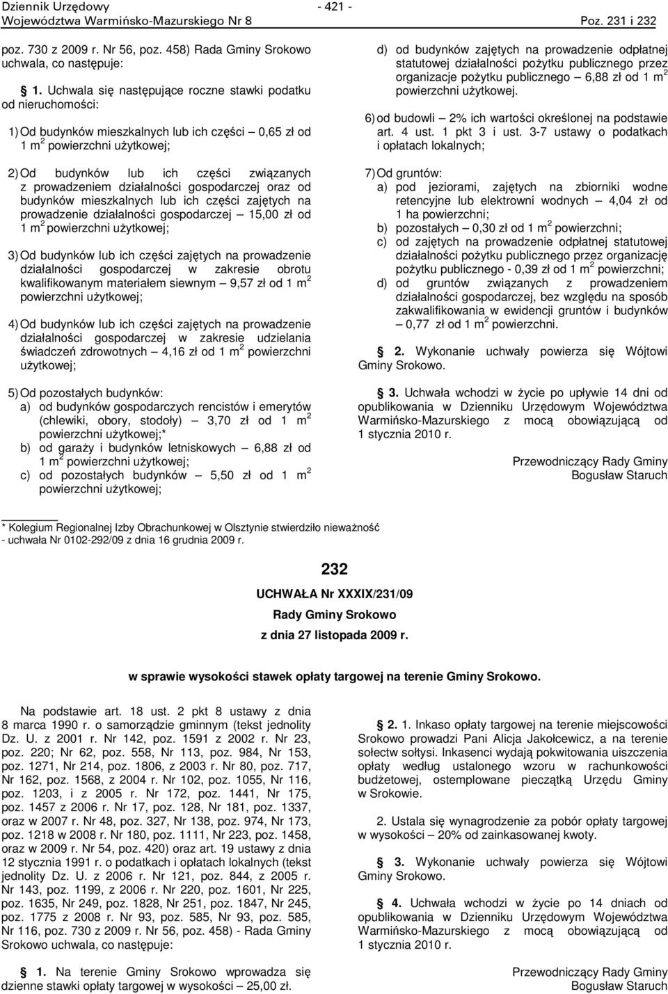 prowadzeniem działalności gospodarczej oraz od budynków mieszkalnych lub ich części zajętych na prowadzenie działalności gospodarczej 15,00 zł od 1 m 2 powierzchni użytkowej; 3) Od budynków lub ich