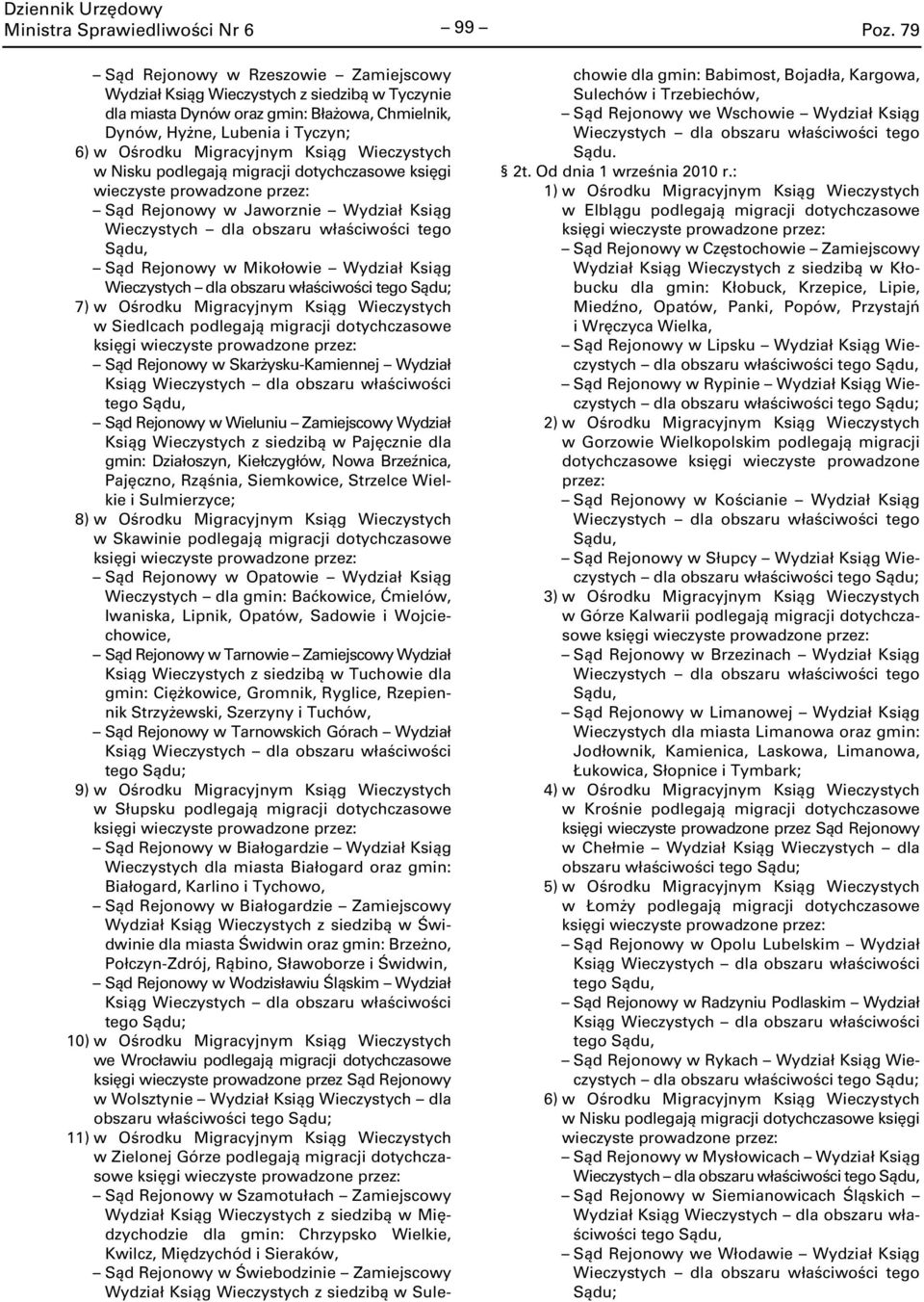 Wieczystych w Nisku podlegają migracji dotychczasowe księgi wieczyste prowadzone przez: Sąd Rejonowy w Jaworznie Wydział Ksiąg Sąd Rejonowy w Mikołowie Wydział Ksiąg 7) w Ośrodku Migracyjnym Ksiąg