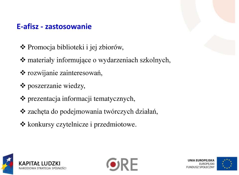 zainteresowań, poszerzanie wiedzy, prezentacja informacji