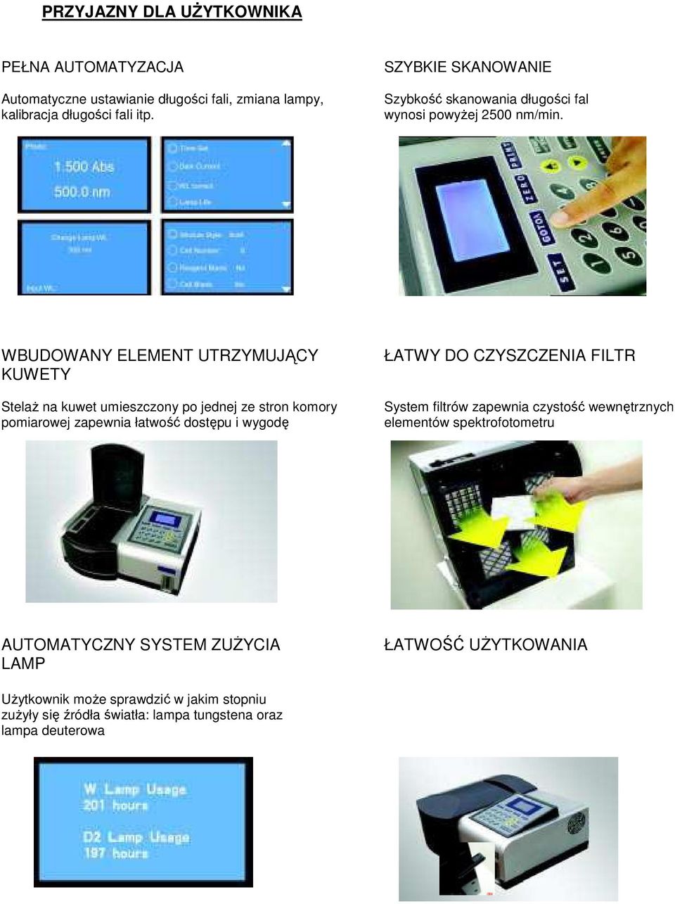 WBUDOWANY ELEMENT UTRZYMUJĄCY KUWETY StelaŜ na kuwet umieszczony po jednej ze stron komory pomiarowej zapewnia łatwość dostępu i wygodę ŁATWY DO