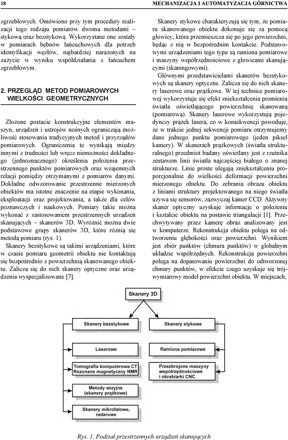 PRZEGLĄD METOD POMIAROWYCH WIELKOŚCI GEOMETRYCZNYCH Złożone postacie konstrukcyjne elementów maszyn, urządzeń i ustrojów nośnych ograniczają możliwość stosowania tradycyjnych metod i przyrządów