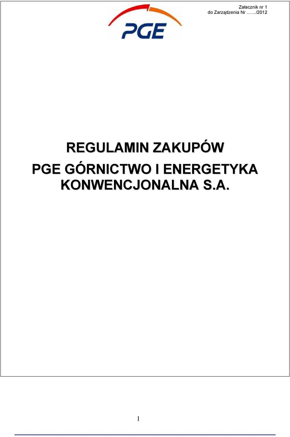 REGULAMIN ZAKUPÓW PGE