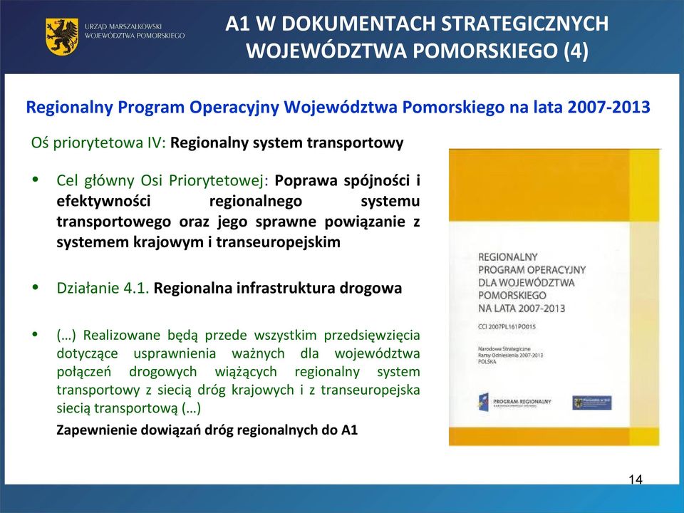 i transeuropejskim Działanie 4.1.