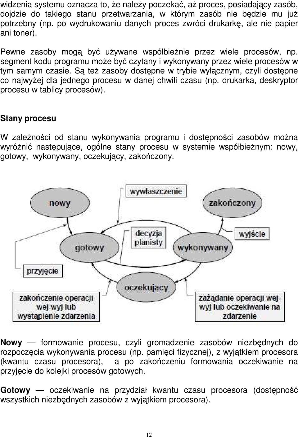segment kodu programu może być czytany i wykonywany przez wiele procesów w tym samym czasie.