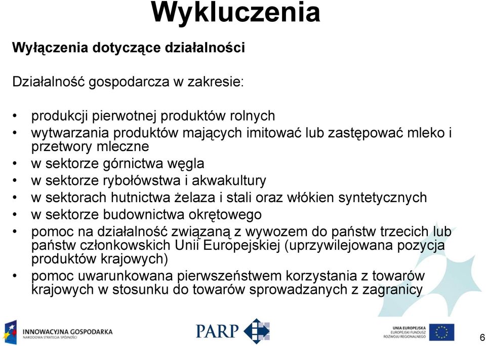 włókien syntetycznych w sektorze budownictwa okrętowego pomoc na działalność związaną z wywozem do państw trzecich lub państw członkowskich Unii