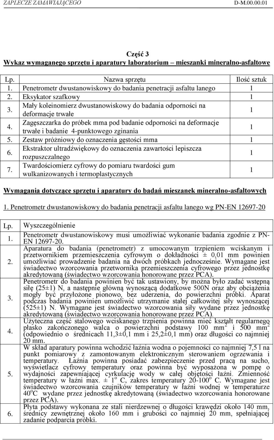 Zagęszczarka do próbek mma pod badanie odporności na deformacje trwałe i badanie 4-punktowego zginania 1 5. Zestaw próżniowy do oznaczenia gęstości mma 1 6.