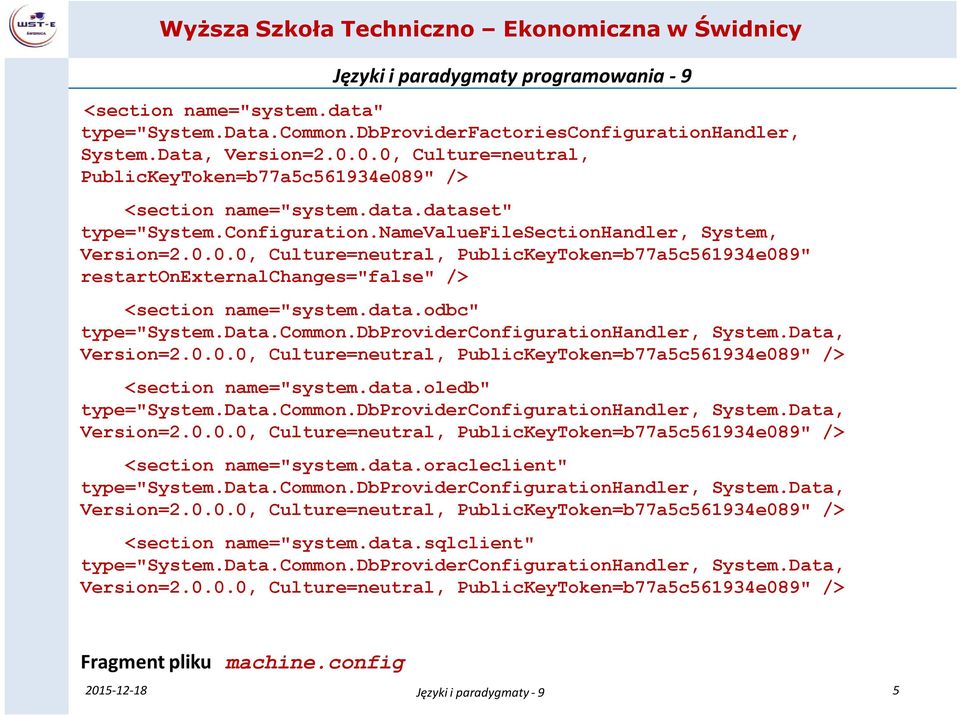 0.0, Culture=neutral, PublicKeyToken=b77a5c561934e089" restartonexternalchanges="false" /> <section name="system.data.odbc" type="system.data.common.dbproviderconfigurationhandler, System.