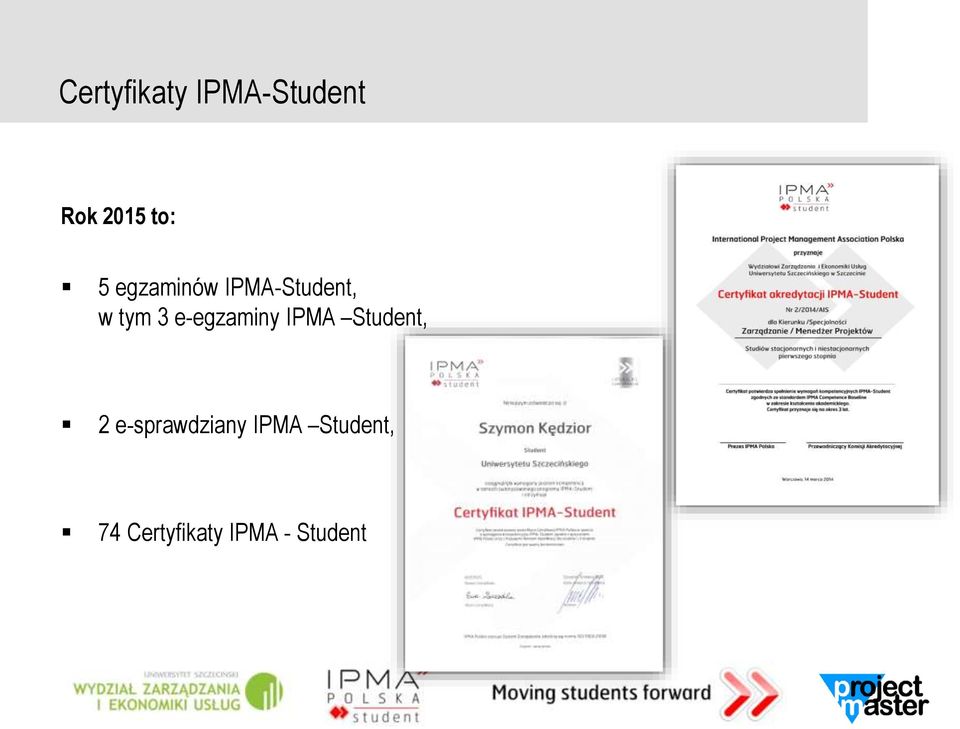 e-egzaminy IPMA Student, 2