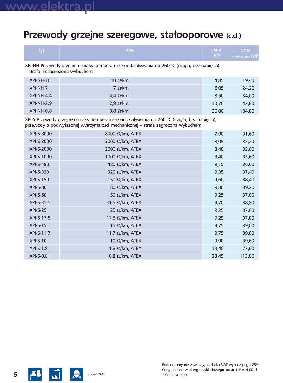 temperaturze oddziaływania do 260 C (ciągła, bez napięcia), przewody o podwyższonej wytrzymałości mechanicznej XPI-S-8000 XPI-S-3000 XPI-S-2000 XPI-S-1000 XPI-S-480 XPI-S-320 XPI-S-150 XPI-S-80