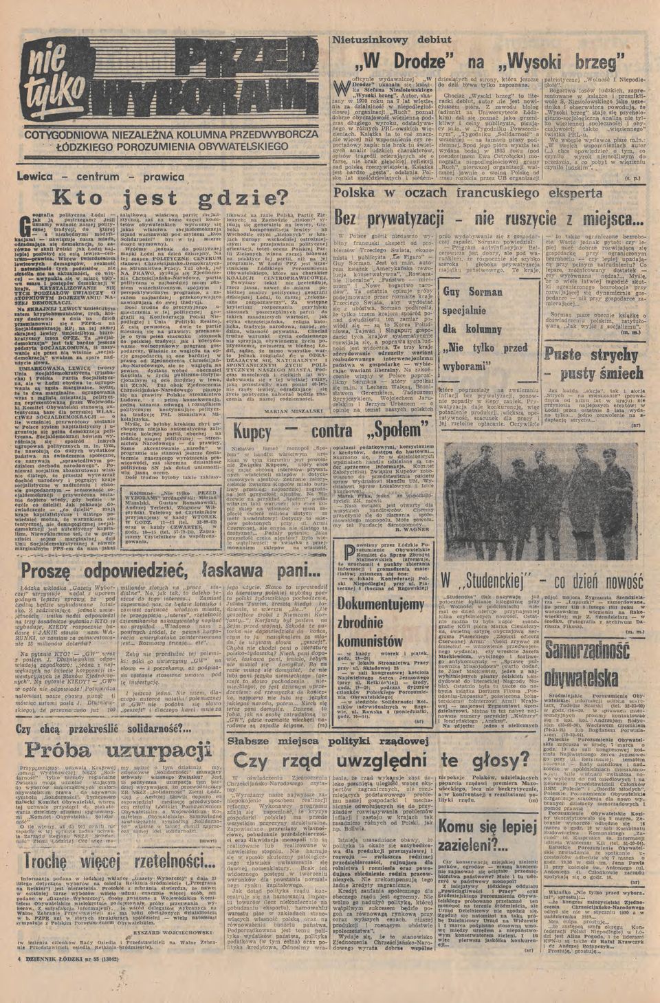 aps ne brak tn śet nych al ludkch charakteró psó traged cerających tarsę ne brak gęl>kęj refleksj d plską recystścą Ksażka jest bard gęsta" dsana Plskę lat seśćdestych sedem V COTYGODNOA NEZALEŻNA