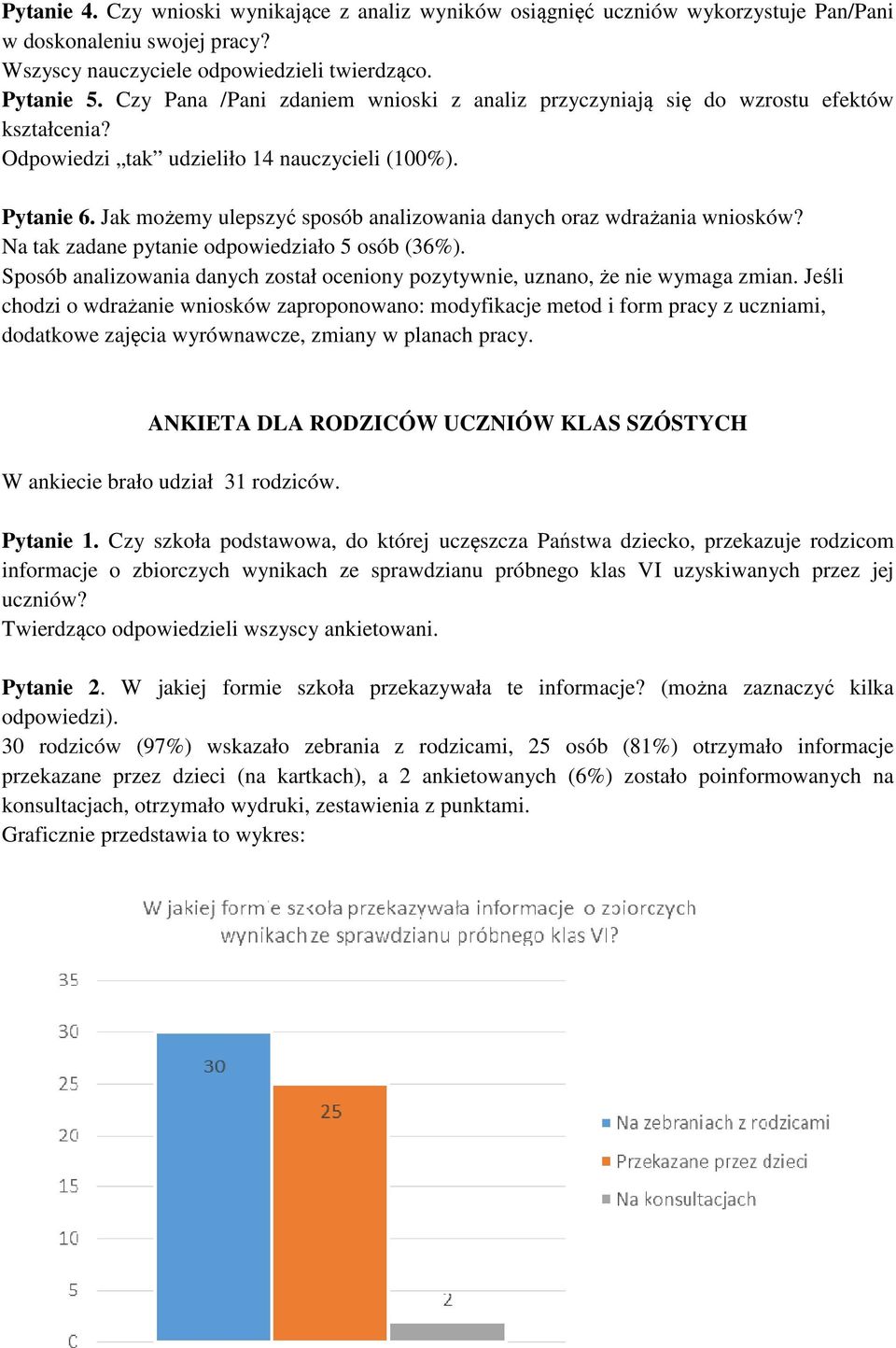 Jak możemy ulepszyć sposób analizowania danych oraz wdrażania wniosków? Na tak zadane pytanie odpowiedziało 5 osób (36%).