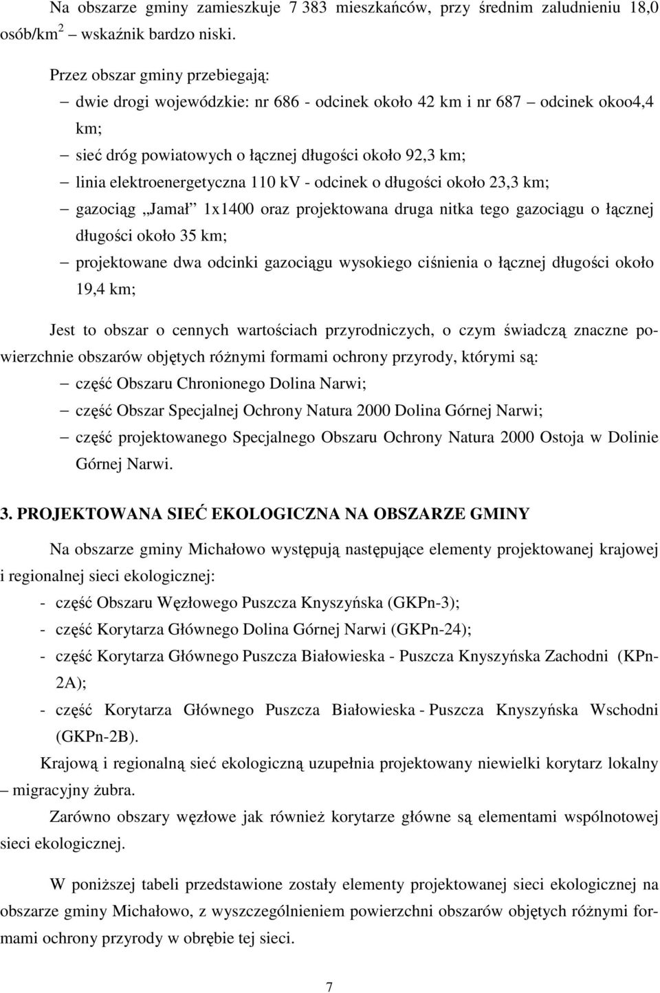 kv - odcinek o długości około 23,3 km; gazociąg Jamał 1x1400 oraz projektowana druga nitka tego gazociągu o łącznej długości około 35 km; projektowane dwa odcinki gazociągu wysokiego ciśnienia o