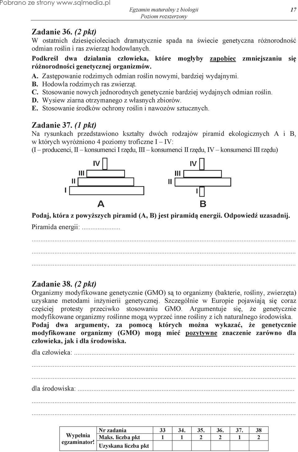 Hodowla rodzimych ras zwierz t. C. Stosowanie nowych jednorodnych genetycznie bardziej wydajnych odmian ro lin. D. Wysiew ziarna otrzymanego z w asnych zbiorów. E.