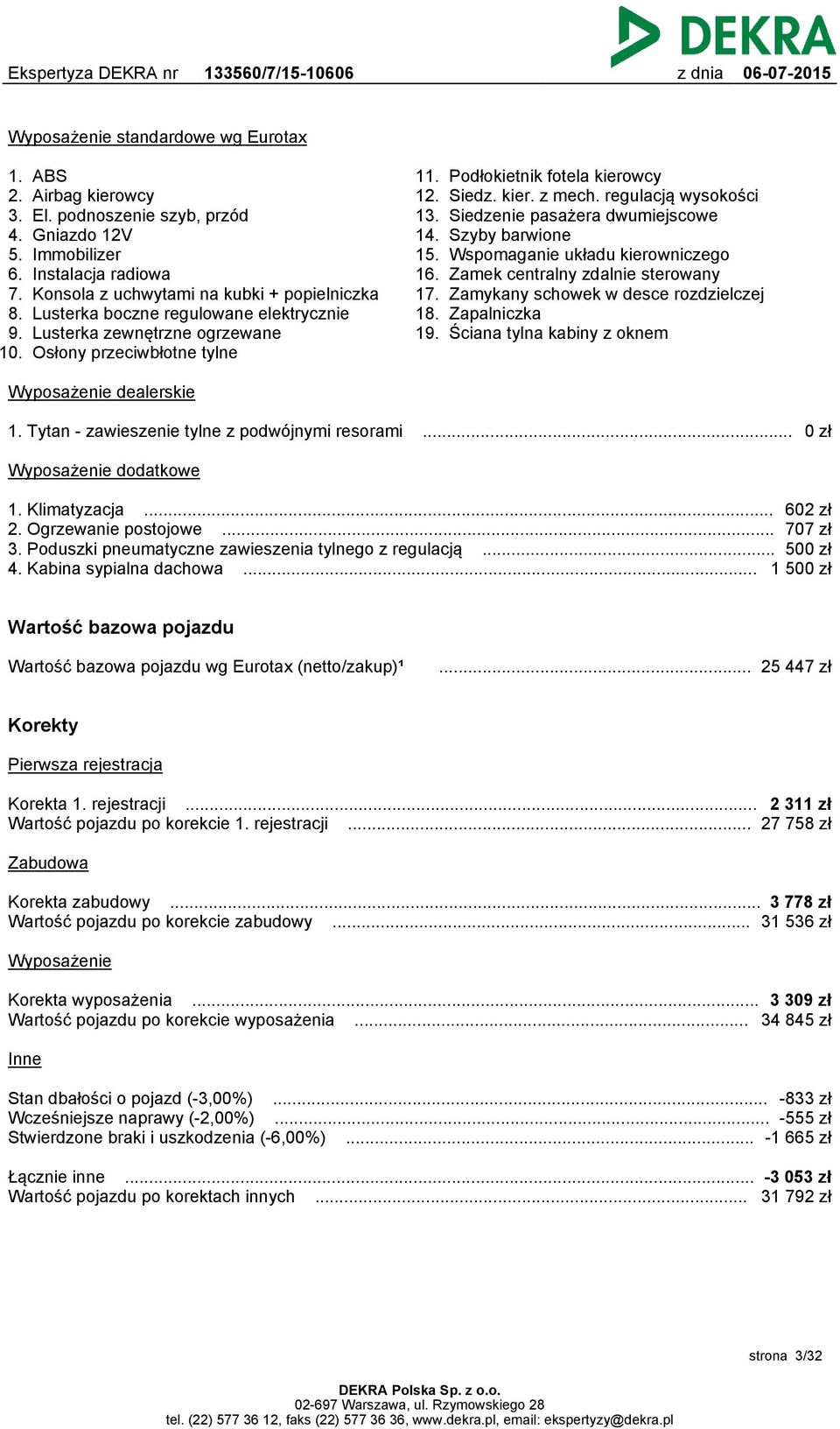 przeciwbłotne tylne 11. 12. 13. 14. 15. 16. 17. 18. 19. Podłokietnik fotela kierowcy Siedz. kier. z mech.