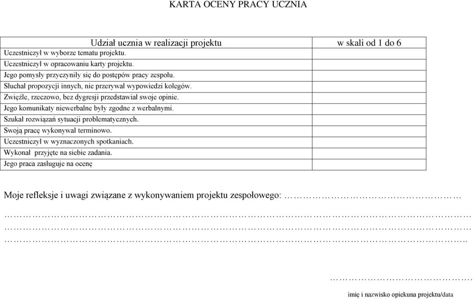 Zwięźle, rzeczowo, bez dygresji przedstawiał swoje opinie. Jego komunikaty niewerbalne były zgodne z werbalnymi. Szukał rozwiązań sytuacji problematycznych.