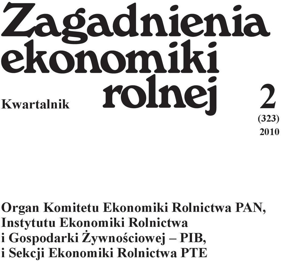 Ekonomiki Rolnictwa i Gospodarki