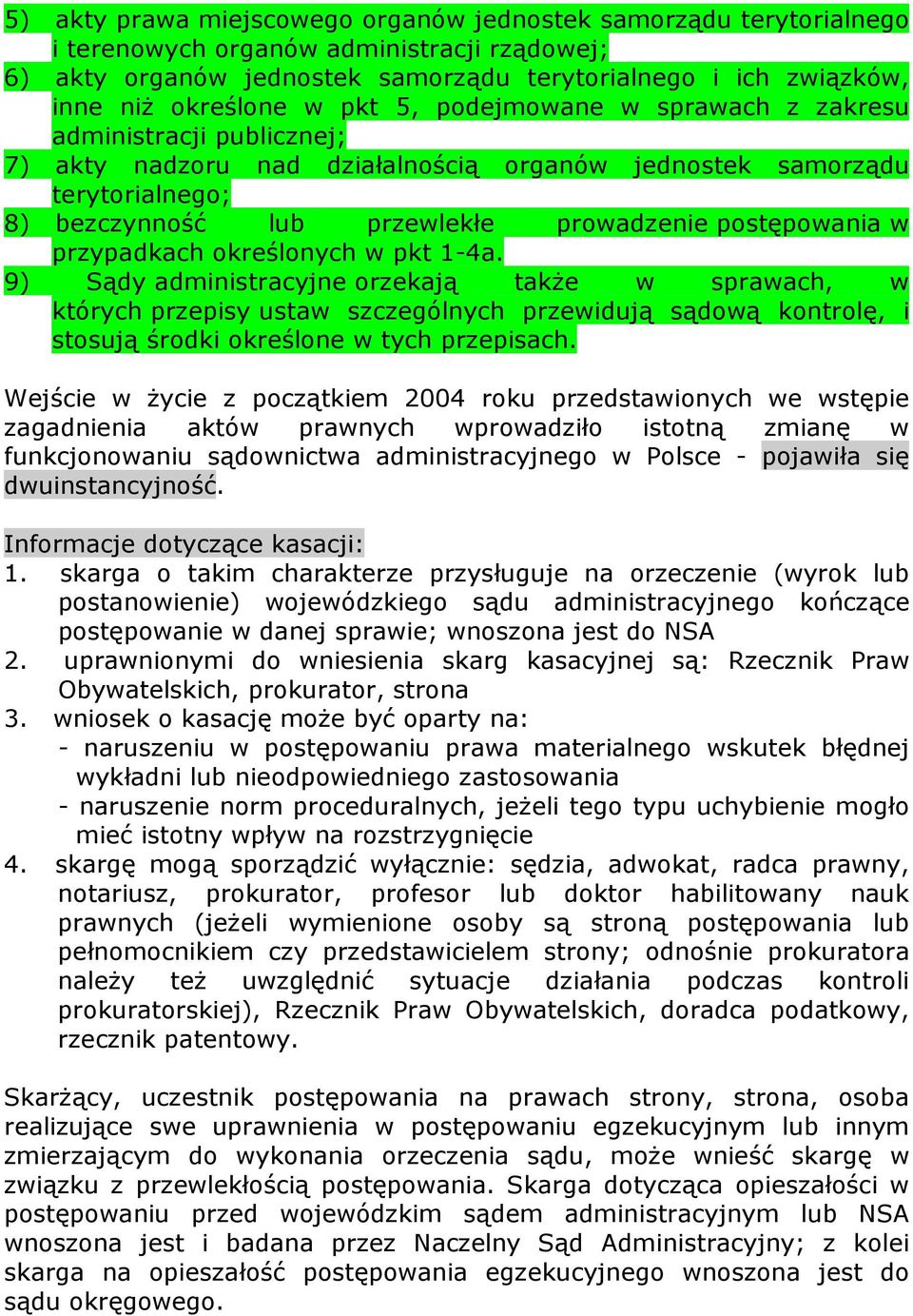 postępowania w przypadkach określonych w pkt 1-4a.