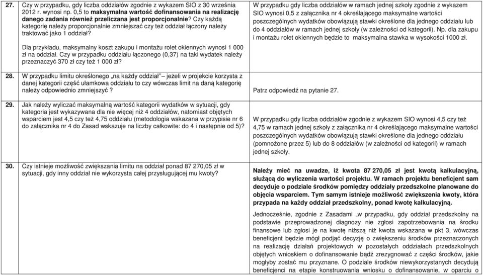 Czy każdą kategorię należy proporcjonalnie zmniejszać czy też oddział łączony należy traktować jako 1 oddział?