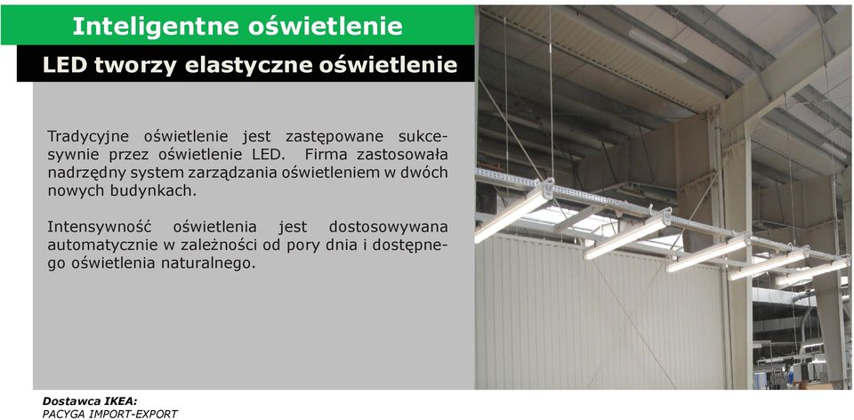 Firma zastosowała nadrzędny system zarządzania oświetleniem w dwóch nowych budynkach.