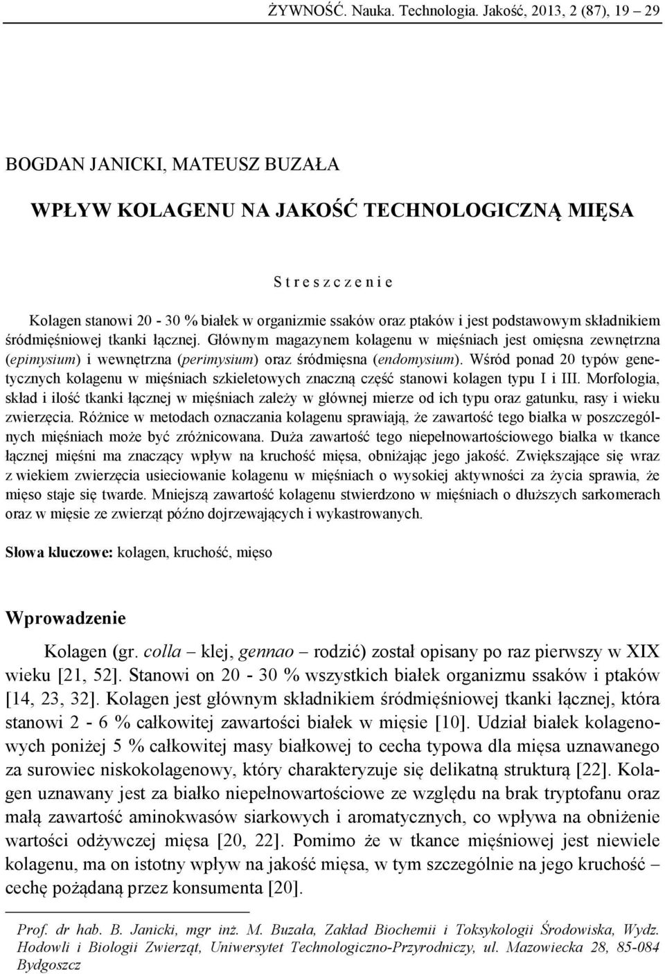 podstawowym składnikiem śródmięśniowej tkanki łącznej. Głównym magazynem kolagenu w mięśniach jest omięsna zewnętrzna (epimysium) i wewnętrzna (perimysium) oraz śródmięsna (endomysium).